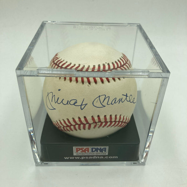 Mickey Mantle Signed American League Baseball PSA DNA Graded MINT 9