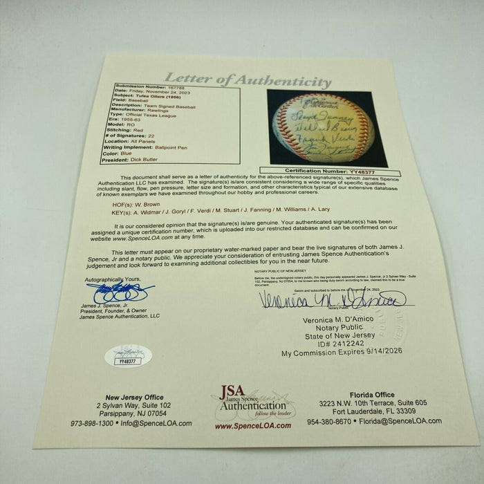 Willard Brown Negro League Hall Of Fame 1956 Team Signed Baseball JSA COA