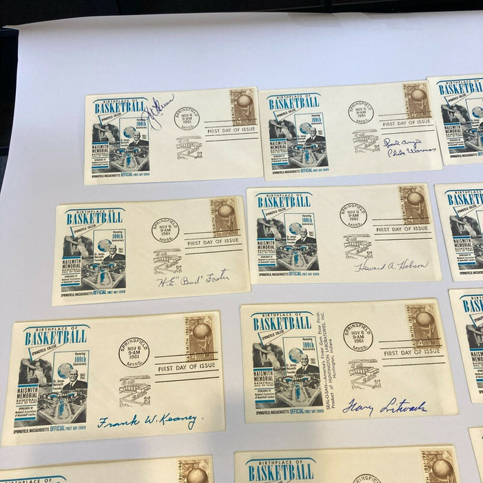 Lot Of (25) 1961 Naismith Basketball Hall of Fame Signed First Day Covers FDC
