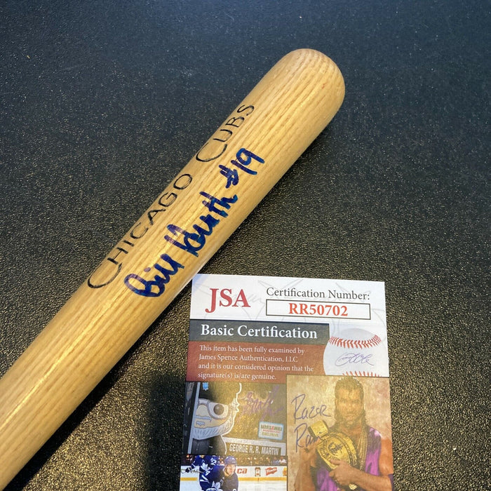 Bill Heath Signed Louisville Slugger Mini Baseball Bat Chicago Cubs JSA