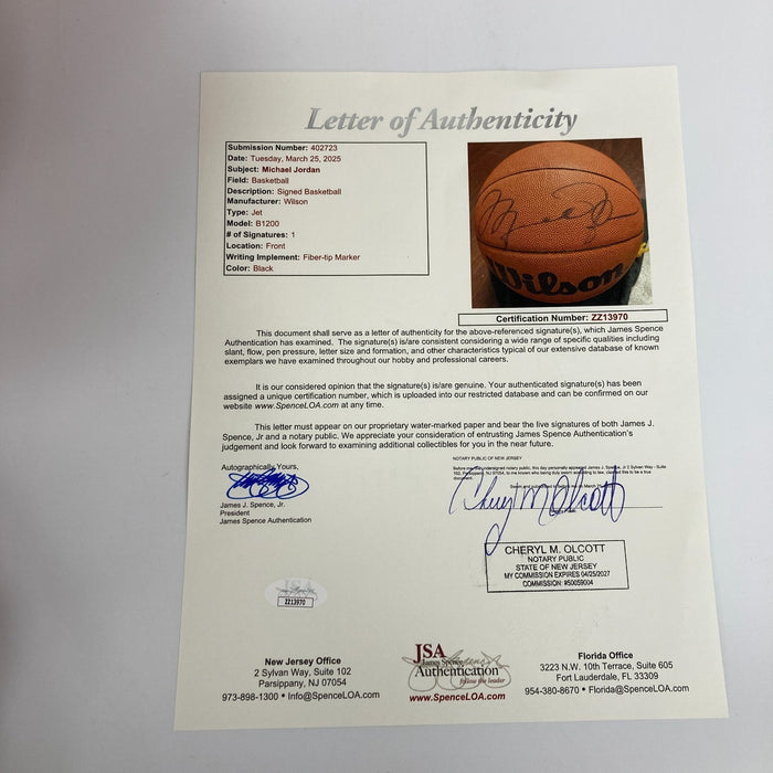 Michael Jordan Signed Spalding Basketball UDA Upper Deck & JSA COA