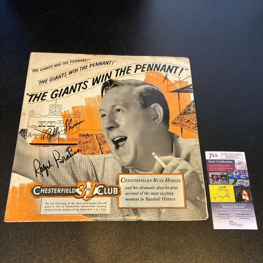 Bobby Thomson Ralph Branca Signed 1951 Russ Hodges Giants Win The Pennant LP JSA