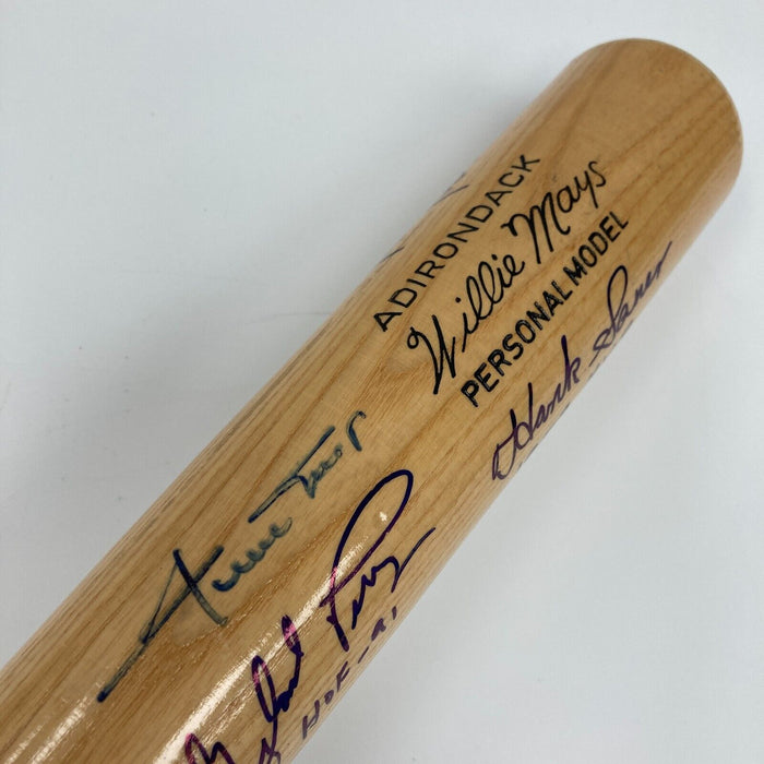 Willie Mays Yogi Berra Ernie Banks MVP Winners Signed Baseball Bat JSA COA