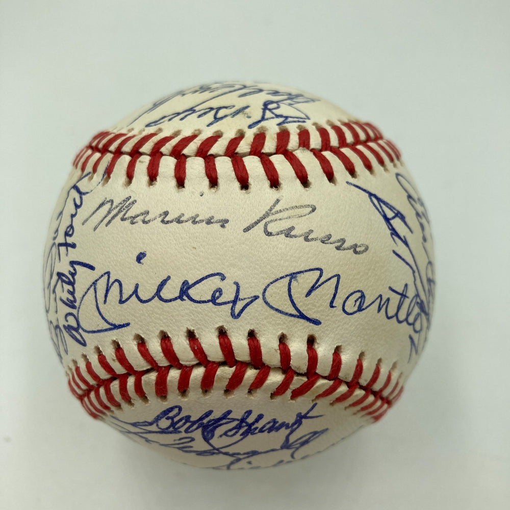 Mickey Mantle New York Yankees Hall Of Fame Legends Multi Signed Baseball JSA