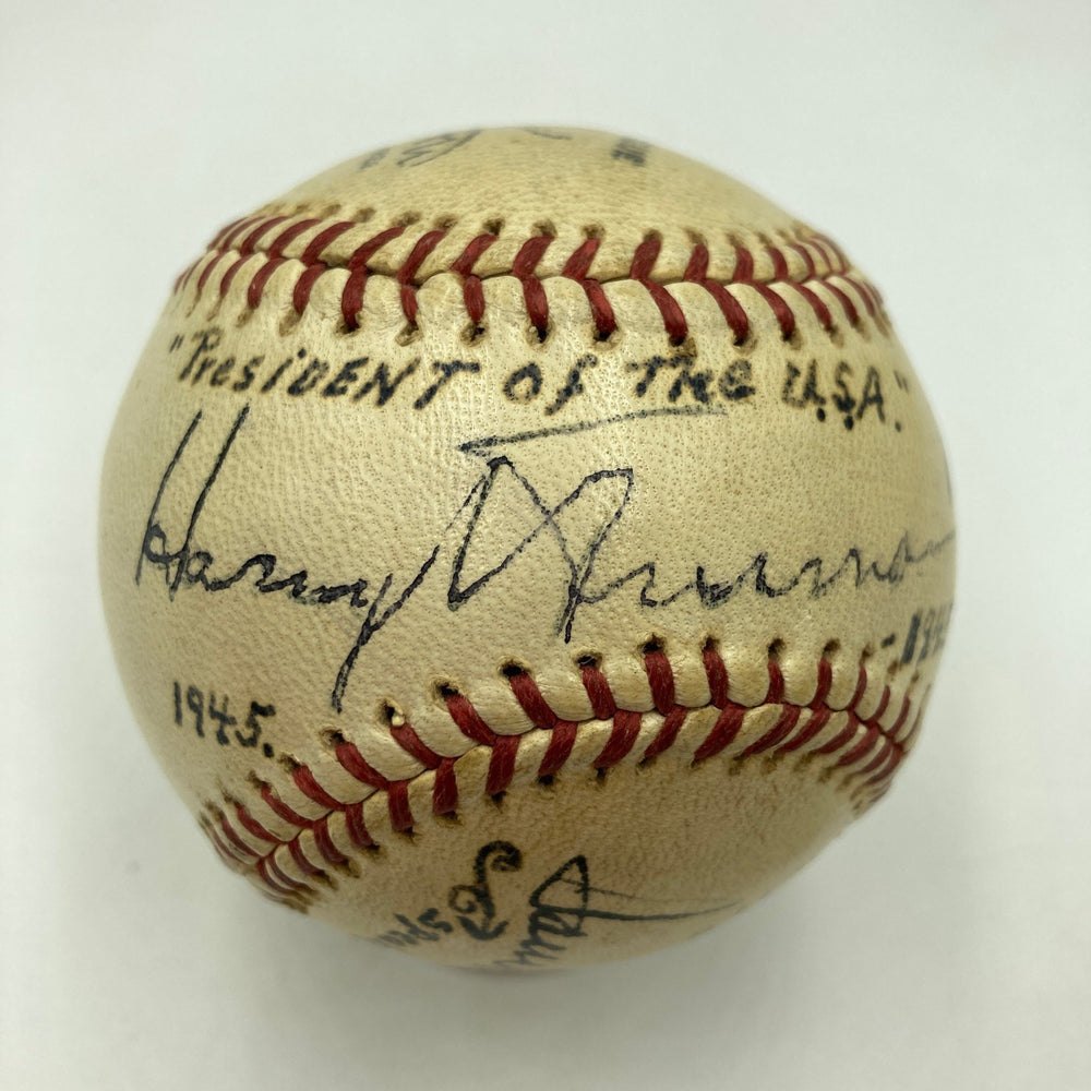 President Harry S. Truman Sweet Spot Signed 1945 Baseball JSA COA