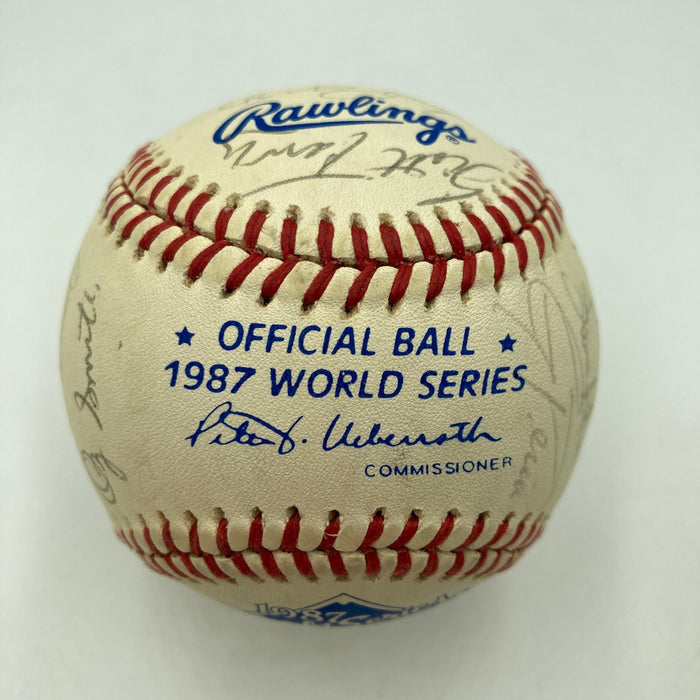 1987 St. Louis Cardinals NL Champs Team Signed World Series Baseball JSA COA