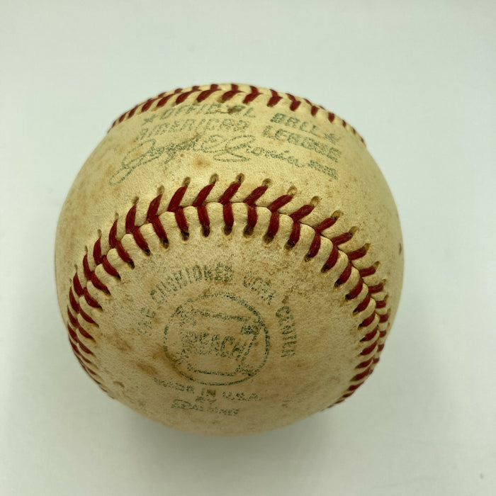 Denny McLain 1960's Rookie Signed American League Game Used Baseball JSA COA