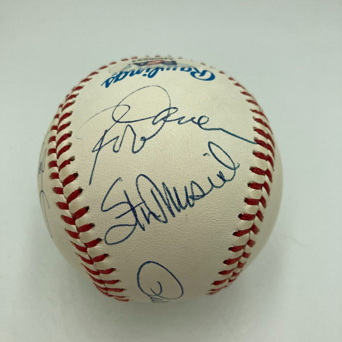 Willie Mays Hank Aaron Stan Musial 3,000 Hit Club Signed Baseball PSA DNA