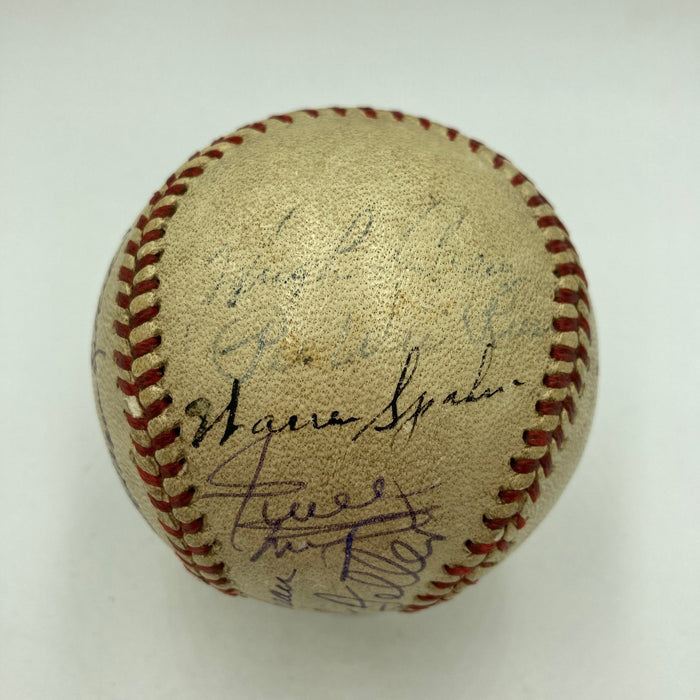 Babe Ruth Mel Ott Joe Dimaggio Ted Williams Willie Mays Signed Baseball PSA DNA
