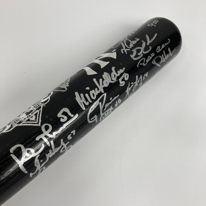 2009 New York Yankees World Series Champs Team Signed Bat #5/50 Beckett COA