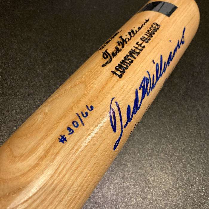 Ted Williams Signed Heavily Inscribed Career STAT Baseball Bat JSA Graded MINT 9
