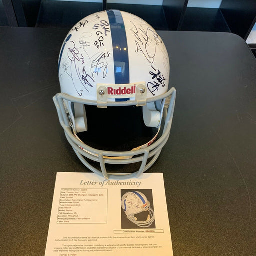 2009 Indianapolis Colts AFC Champs Team Signed Helmet Peyton Manning JSA COA