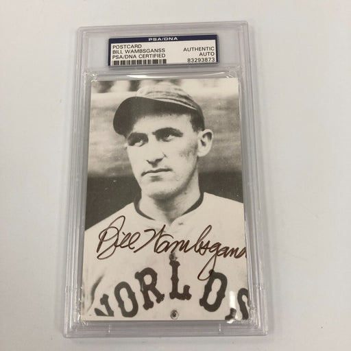 Bill Wambsganss World Series Unassisted Triple Play Signed Postcard PSA DNA