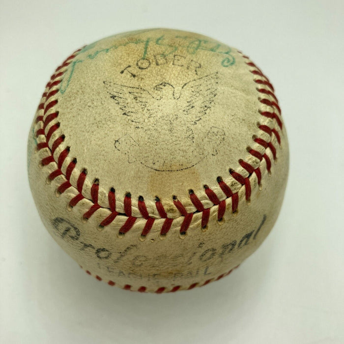 1957 New York Yankees AL Champs Team Signed Baseball Mickey Mantle JSA COA