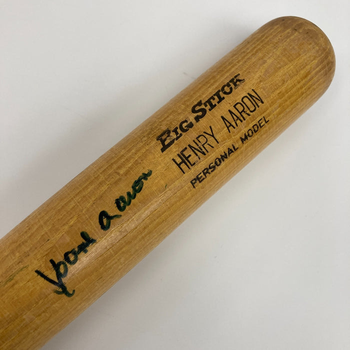Hank Aaron Signed 1975- Game Used Baseball Bat PSA DNA & JSA COA
