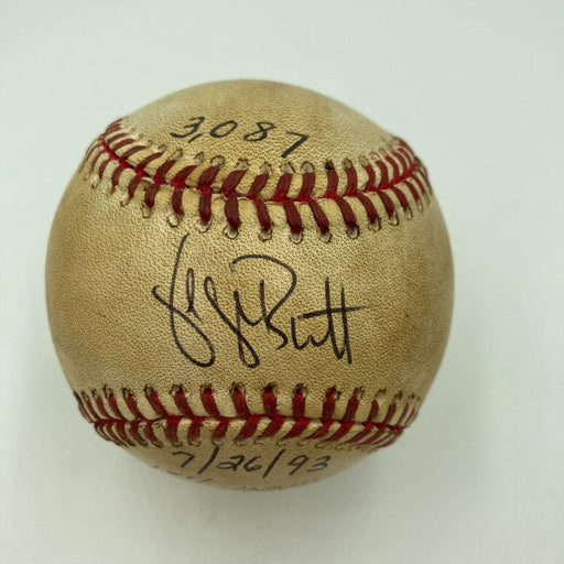 George Brett Signed 3,087th Actual Hit Game Used Baseball JSA & Umpire COA