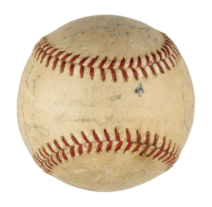 1955 New York Yankees American League Champs Team Signed Baseball JSA