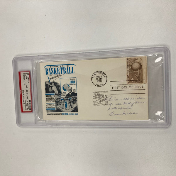 Dave Walsh Signed First Day Cover PSA/DNA Certified NBA HOF