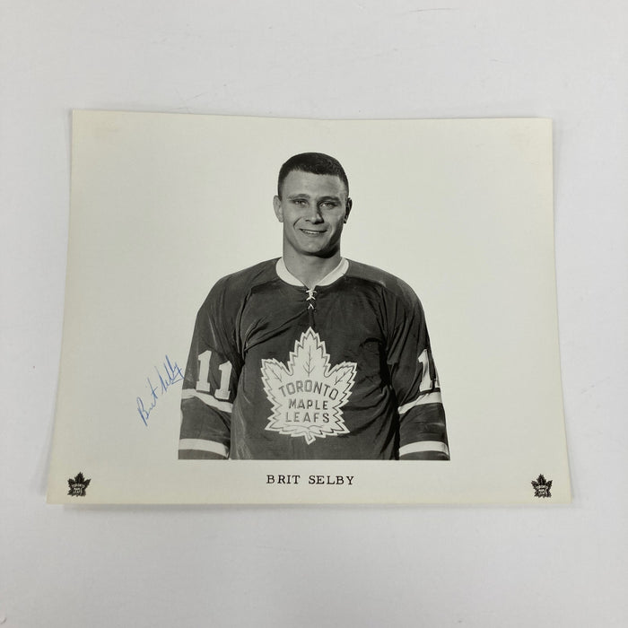 Brit Selby Signed 1960's Toronto Maple Leafs Team Issued Photo JSA COA