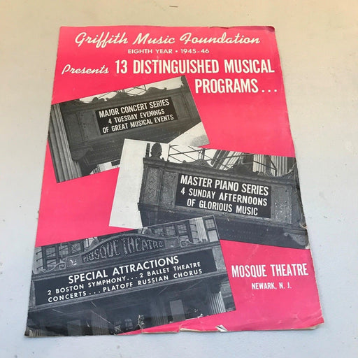 1945 Jascha Heifetz Music Foundation Concert Program