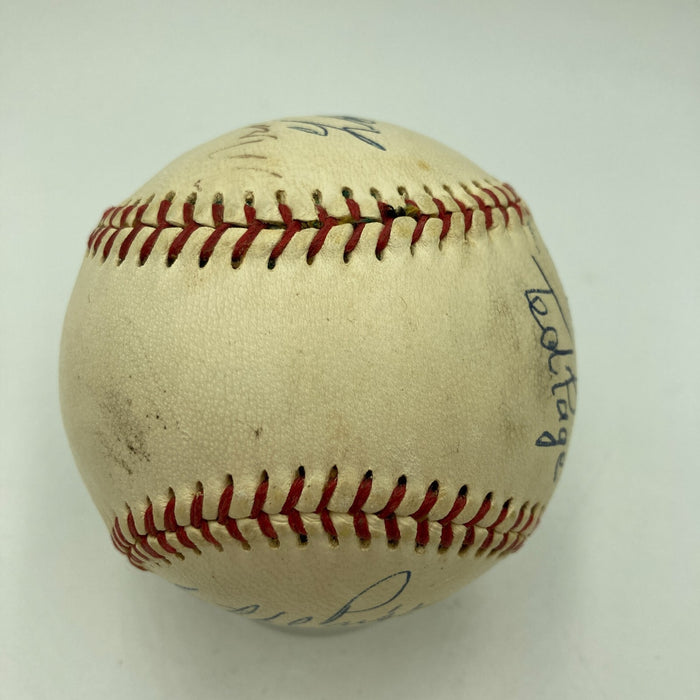 Mrs. Babe Ruth & Mrs. Lou Gehrig Signed Baseball With Satchel Paige PSA DNA COA