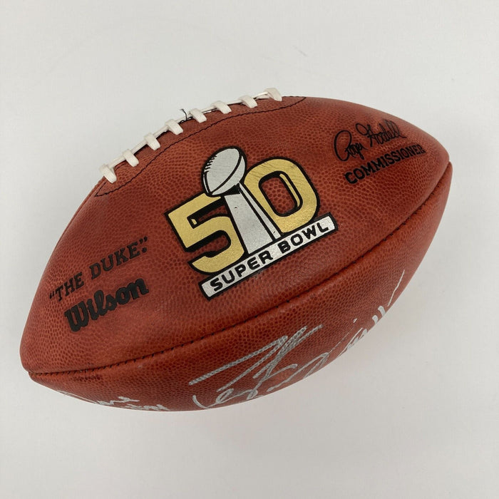 2015 Denver Broncos Super Bowl 50 Champs Team Signed NFL Football JSA COA