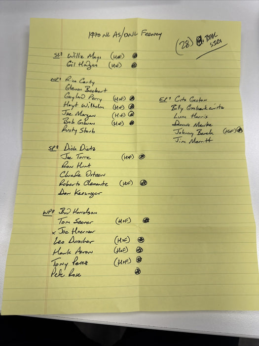 1970 All Star Game Team Signed Baseball Roberto Clemente Willie Mays JSA COA