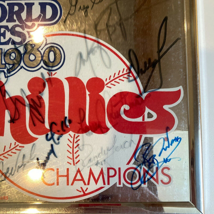 1980 Philadelphia Phillies World Series Champs Team Signed Display 14 Sigs