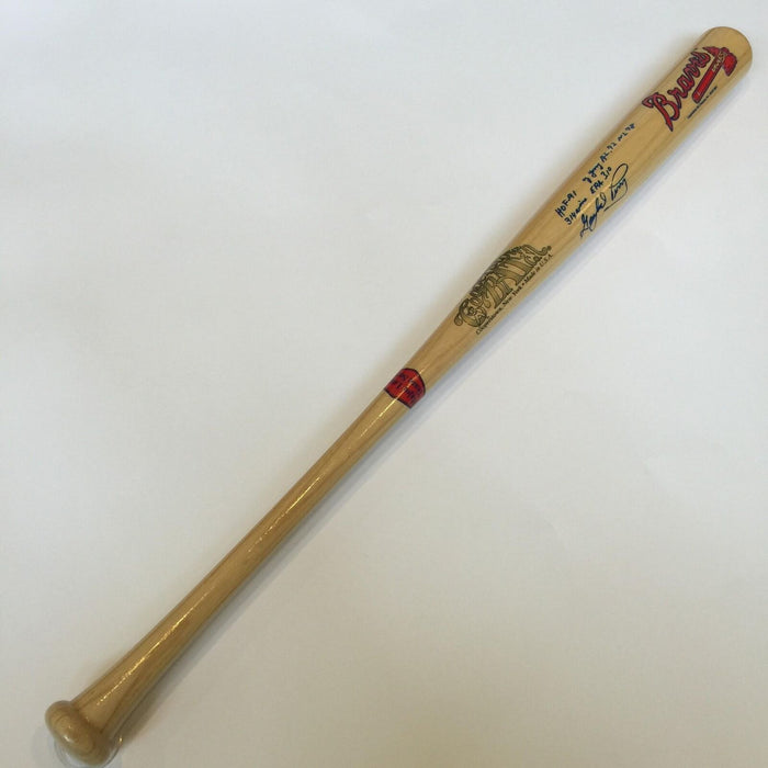 The Finest Gaylord Perry Signed Heavily Inscribed Career Stats Bat With JSA COA