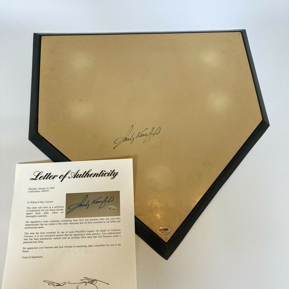 Sandy Koufax Signed Full Size Home Plate Base With PSA DNA COA