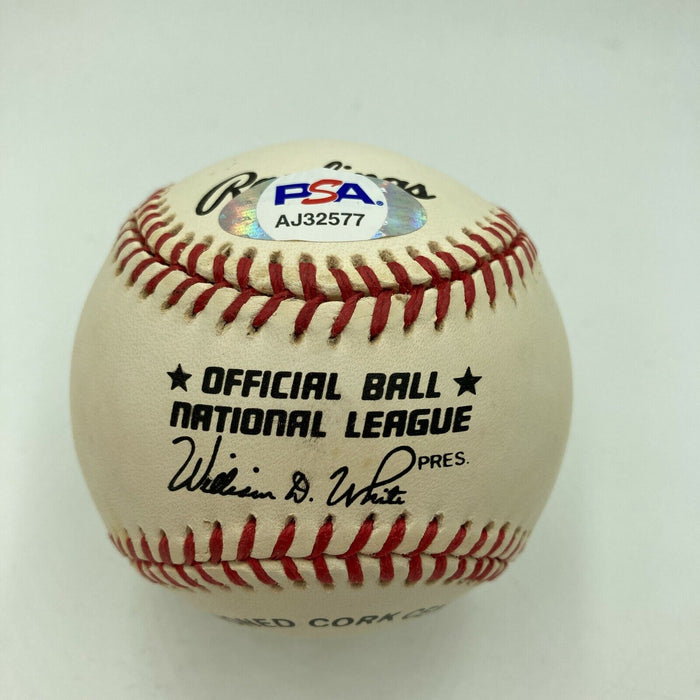 Richie Ashburn 1955 Batting Champ .338 Ave Signed Inscribed Baseball PSA DNA COA