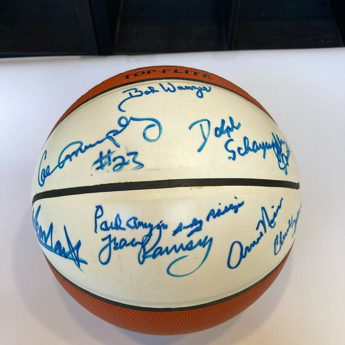 Chuck Daly George Mikan 1998 NBA HOF Induction Multi Signed Basketball JSA COA