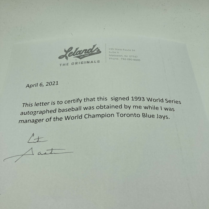 1993 Toronto Blue Jays World Series Champs Team Signed Baseball JSA COA