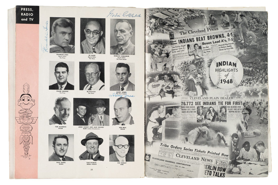 1948 Cleveland Indians World Series Champs Team Signed W.S. Program PSA DNA