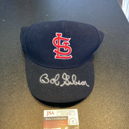 Bob Gibson Signed Autographed St. Louis Cardinals Game Model Baseball Hat JSA