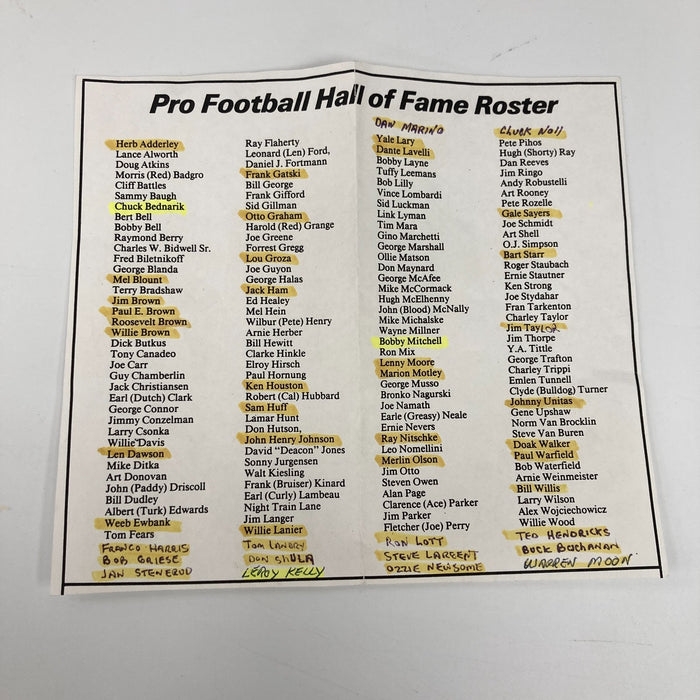 1989 HOF Induction Signed Football 45 Sigs Johnny Unitas Bart Starr Landry JSA