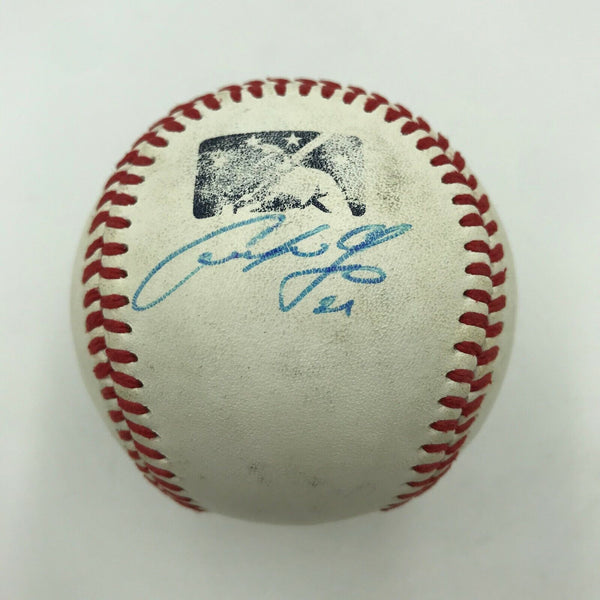 2012 Christian Yelich Pre Rookie Signed Minor League Game Used Baseball JSA COA