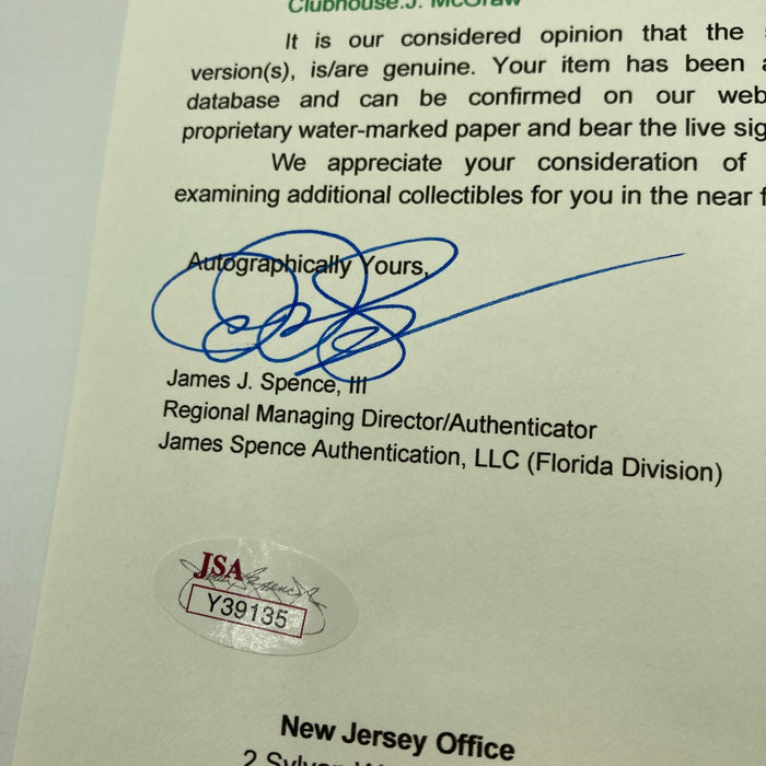 Roger Bresnahan & Mel Ott 1928 New York Giants Team Signed Baseball JSA COA