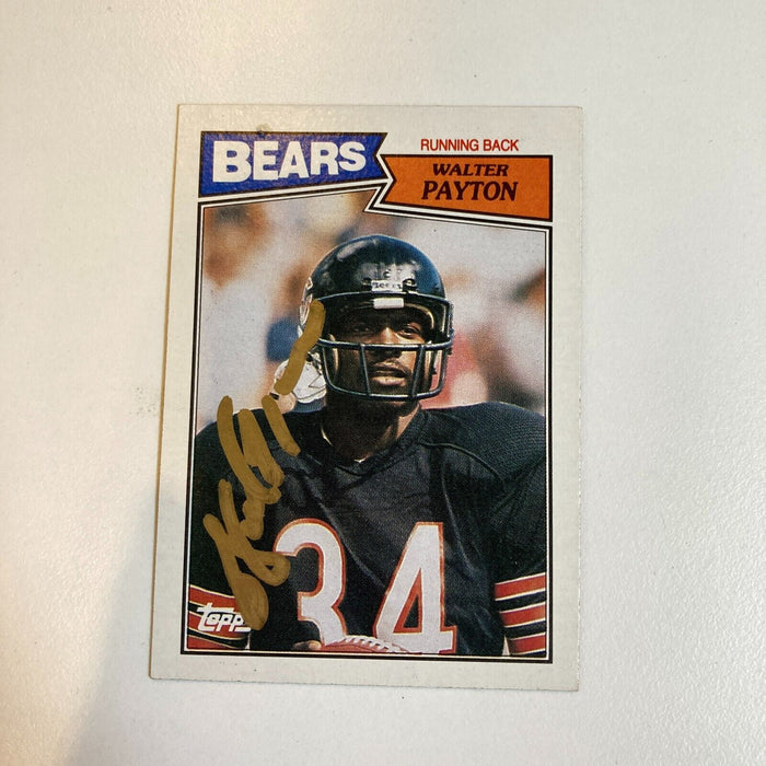 1987 Topps Walter Payton Signed Football Card PSA DNA COA