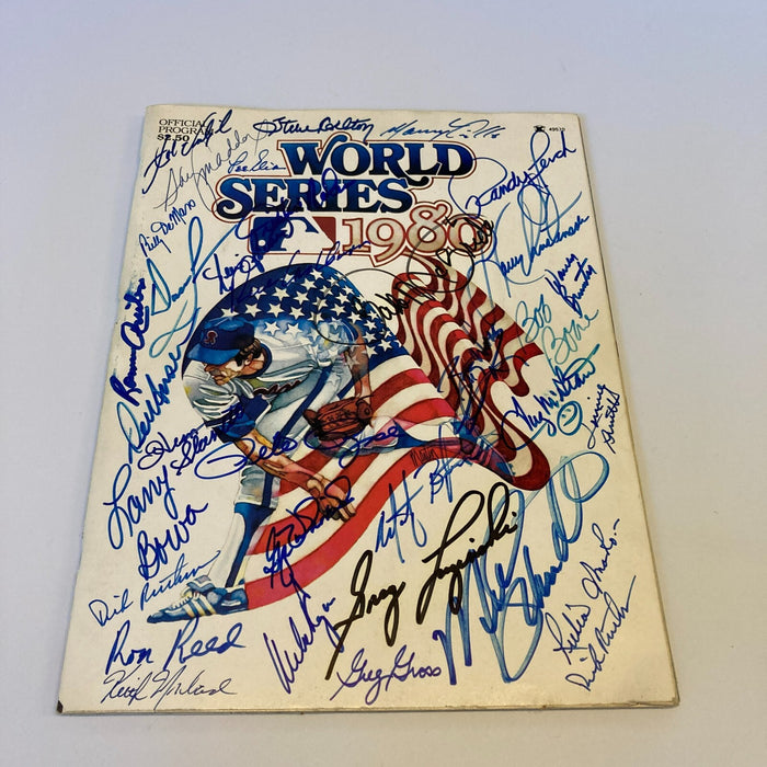1980 Philadelphia Phillies Team Signed World Series Program 34 Sigs JSA COA