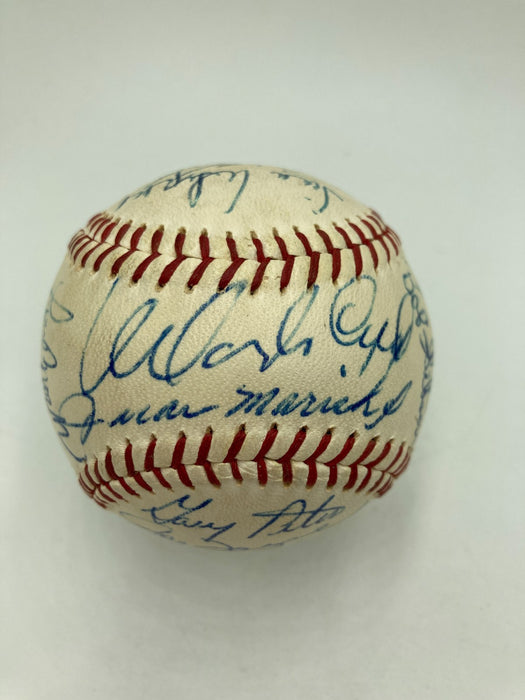 Beautiful 1967 All Star Game Team Signed Baseball Roberto Clemente 25 Sigs JSA