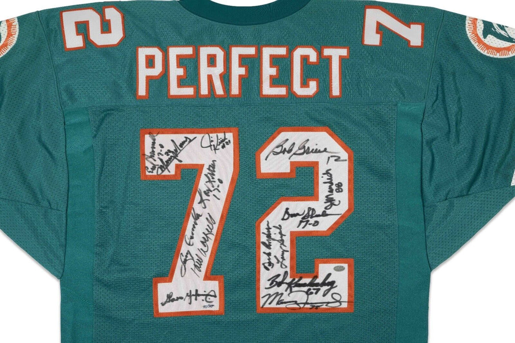 1972 Miami Dolphins Super Bowl Champs Team Signed Wilson Game Jersey Beckett COA