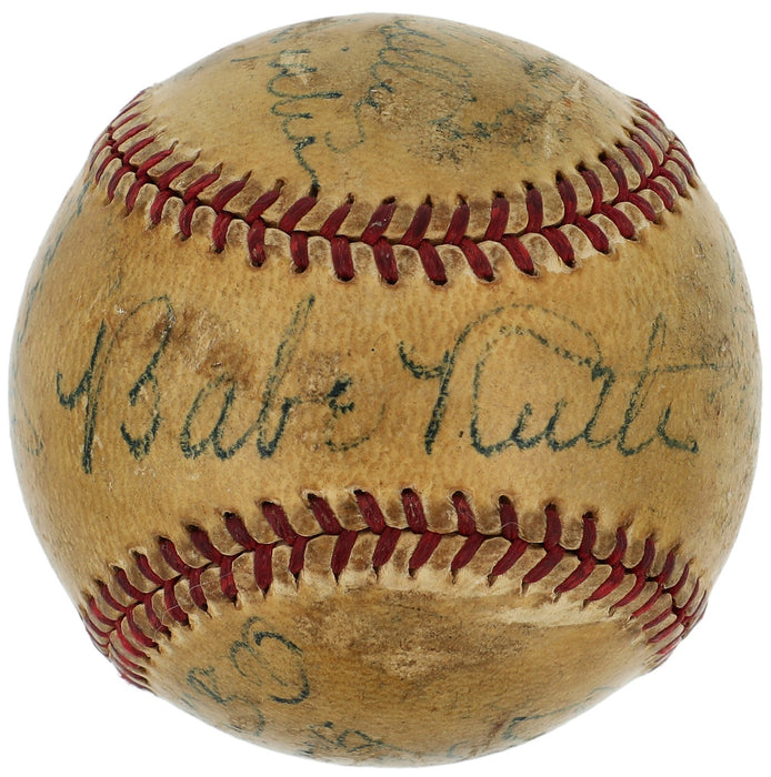 Babe Ruth, Honus Wagner, Abbott & Costello Signed Baseball Beckett COA