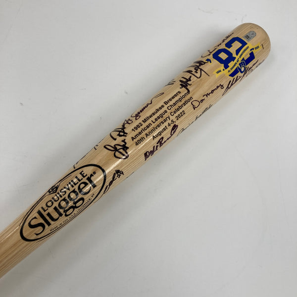 1982 Milwaukee Brewers American League Champs Team Signed Baseball Bat MLB Holo