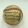Lefty Gomez Signed First Pitch Thrown Game Used Baseball Carl Hubbell Day JSA