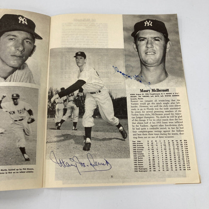 1956 New York Yankees World Series Champs Team Signed Yearbook Mickey Mantle JSA