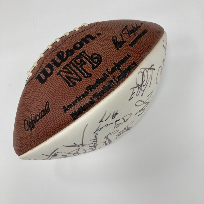 John Elway Franco Harris Brett Favre Hall Of Fame Multi Signed Football JSA