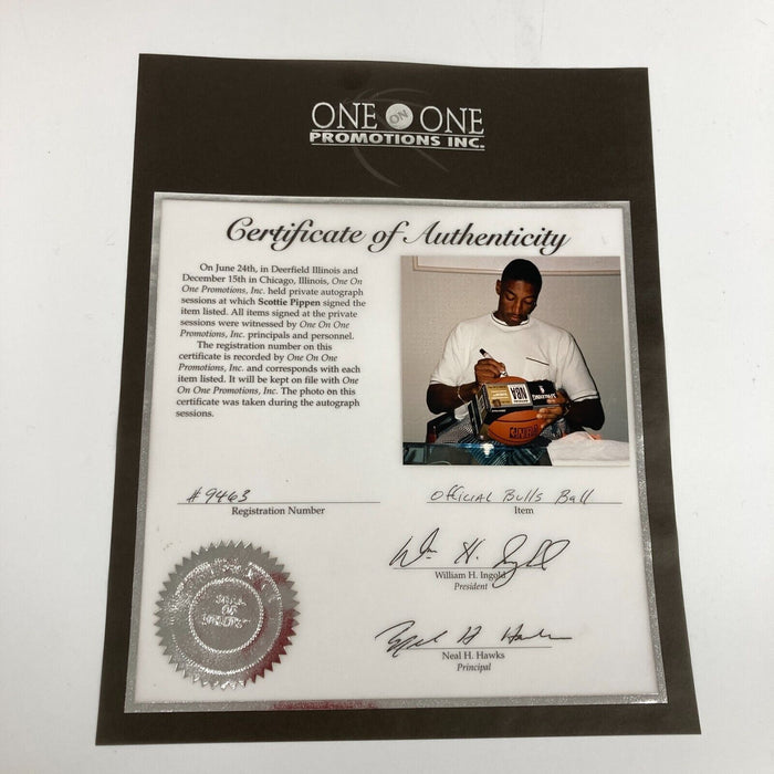 Scottie Pippen Signed Spalding Official NBA Game Issued Bulls Basketball PSA DNA