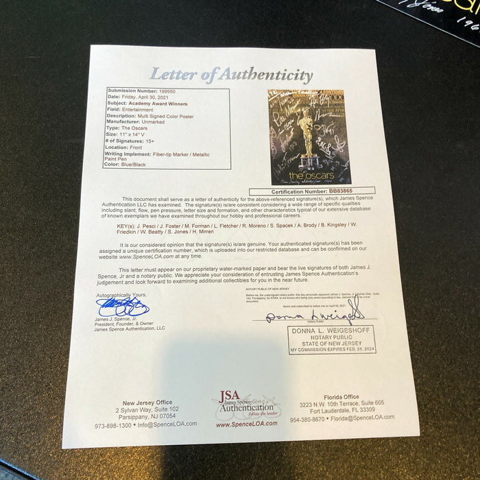 Academy Award Winners Signed 11x14 Photo 15 Sigs William Friedkin JSA