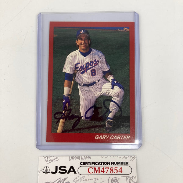 Gary Carter Signed Baseball Card RC JSA COA Auto